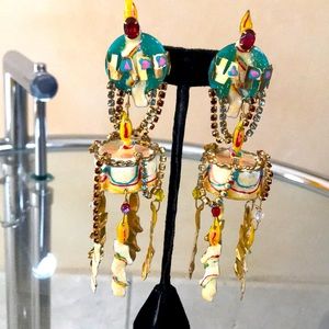 Vintage Lunch at the Ritz Happy Birthday earrings